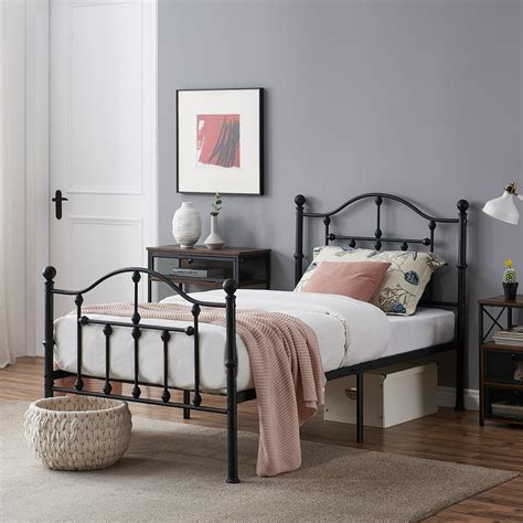 metal twin bed frame no box spring needed|18 inch high twin bed.